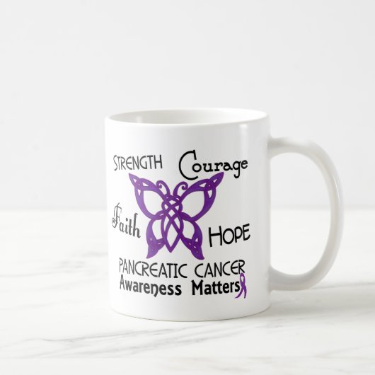 Pancreaskanker Celtic Butterfly 3 Koffiemok (Rechts)