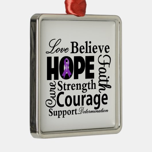 Pancreaskanker Collage van Hope Metalen Ornament (Rechts)