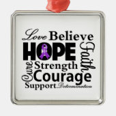 Pancreaskanker Collage van Hope Metalen Ornament (Voorkant)