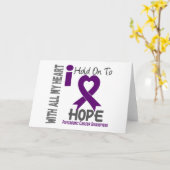 Pancreaskanker die ik vasthoud aan hoop kaart (Gele Bloem)