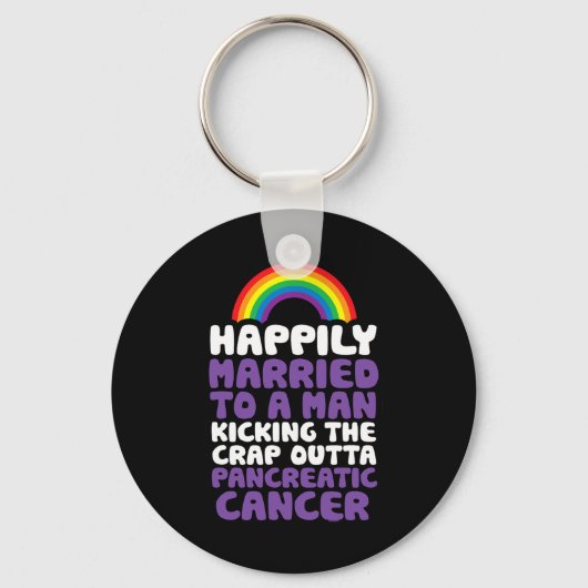 Pancreaskanker Gay Man Ondersteuning Quote Pride Sleutelhanger (Voorkant)