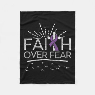 Pancreaskanker geloof over angst Paarse lint Fleece Deken