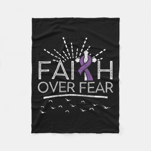 Pancreaskanker geloof over angst Paarse lint Fleece Deken (Voorkant)