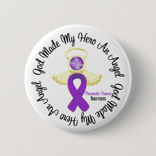 Pancreaskanker God heeft mijn Hero een engel gemaa Ronde Button 5,7 Cm