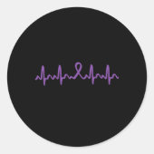 Pancreaskanker Hebeat Pancreaskankerlint Ronde Sticker (Voorkant)