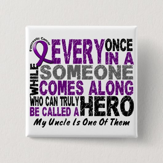 Pancreaskanker HERO KOMT OP 1 oom Vierkante Button 5,1 Cm (Voorkant)