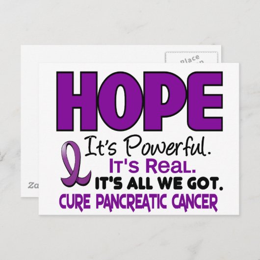 Pancreaskanker HOPE 1 Briefkaart (Voorkant / Achterkant)