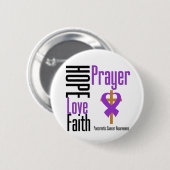 Pancreaskanker Hope Love Faith Prayer Cross Ronde Button 5,7 Cm (Voorkant /achterkant)