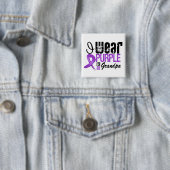 Pancreaskanker I Draag Paarse GRANDPA Vierkante Button 5,1 Cm (In situ)