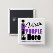 Pancreaskanker I Draag Paarse linthero Vierkante Button 5,1 Cm (Voorkant /achterkant)