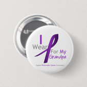 Pancreaskanker I Draag Paarse opa Ronde Button 5,7 Cm (Voorkant /achterkant)