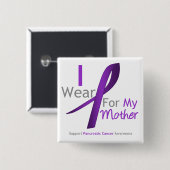 Pancreaskanker I Draag Paarse ribbenmoeder Vierkante Button 5,1 Cm (Voorkant /achterkant)