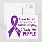 Pancreaskanker I Proutinematig Draag Paars Briefkaart (Voorkant / Achterkant)