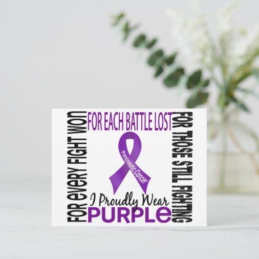 Pancreaskanker I trots Draag Paarse 2 Briefkaart (Staand voorkant)