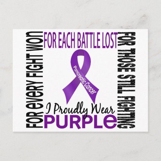 Pancreaskanker I trots Draag Paarse 2 Briefkaart (Voorkant)