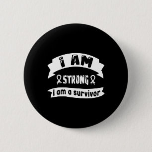 Pancreaskanker Ik ben sterk Ik ben een overlevende Ronde Button 5,7 Cm