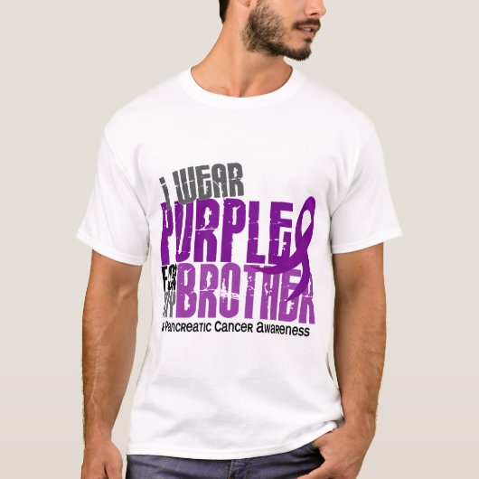 Pancreaskanker Ik Draag Paars voor mijn broer 6.2 T-shirt (Voorkant)