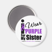 Pancreaskanker Ik Draag Paars voor mijn zuster Magneet (Voorkant / Achterkant)