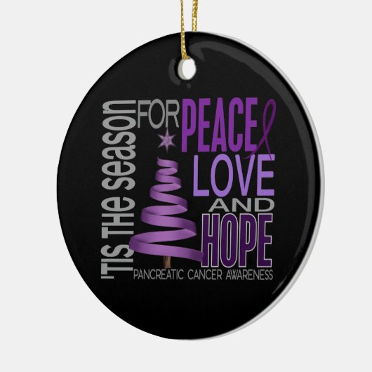 Pancreaskanker Kerstmis 1 Keramisch Ornament (Links)