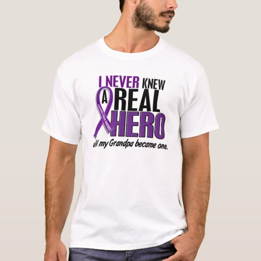 Pancreaskanker KNIEUW EEN HERO 2-opa T-shirt (Voorkant)