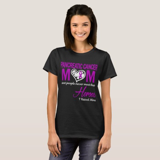 Pancreaskanker Mama I Raised Mine T-shirt (Voorkant volledig)