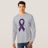 Pancreaskanker met bewust lint met ringen t-shirt (Voorkant volledig)