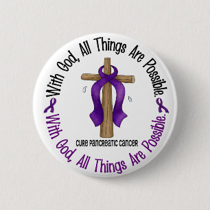 Pancreaskanker met GOD CROSS 1 Ronde Button 5,7 Cm