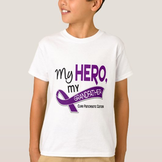 Pancreaskanker MY HERO MY GRANDFATHER 42 T-shirt (Voorkant)