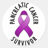 Pancreaskanker overlevende ronde Sticker (Voorkant)