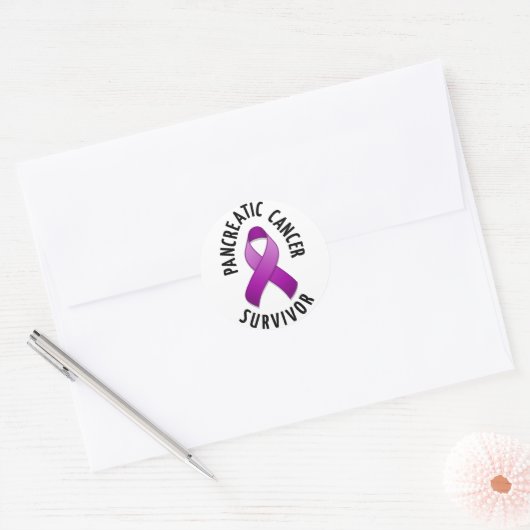 Pancreaskanker overlevende ronde Sticker (Envelop)