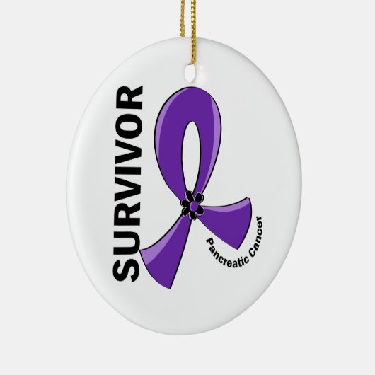 Pancreaskanker Overleving 12 Keramisch Ornament (Rechts)