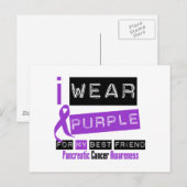 Pancreaskanker Paars lint voor mijn beste vriend Briefkaart (Voorkant / Achterkant)