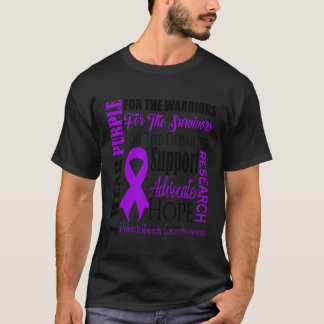 Pancreaskanker Paarse een gevechtsbewustzijn T-shirt