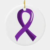 Pancreaskanker Paarse lint 3 Keramisch Ornament (Achterkant)