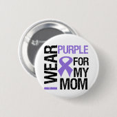 Pancreaskanker Paarse lint (mama) Ronde Button 5,7 Cm (Voorkant /achterkant)