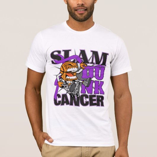 Pancreaskanker - Slam Dunk Cancer T-shirt (Voorkant)