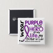 Pancreaskanker voor mijn helm mijn schoonbroer 2 vierkante button 5,1 cm (Voorkant /achterkant)