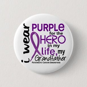 Pancreaskanker voor mijn Hero mijn grootvader 2 Ronde Button 5,7 Cm