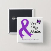Pancreaskanker voor mijn zuster vierkante button 5,1 cm (Voorkant /achterkant)