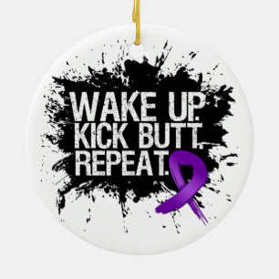 Pancreaskanker Wake Up Kick, maar herhaal Keramisch Ornament