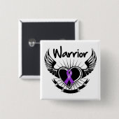 Pancreaskanker Warrior Fighter Wings Vierkante Button 5,1 Cm (Voorkant /achterkant)