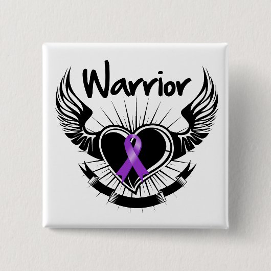 Pancreaskanker Warrior Fighter Wings Vierkante Button 5,1 Cm (Voorkant)