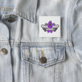 Pancreaskanker Wingel SURVIVOR-lint Vierkante Button 5,1 Cm (In situ)