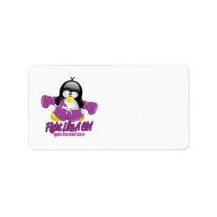 Pancreaskankerbestrijdende pinguïn etiket