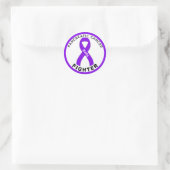 Pancreaskankerbestrijder Wit lint Ronde Sticker (Tas)