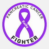 Pancreaskankerbestrijder Wit lint Ronde Sticker (Voorkant)