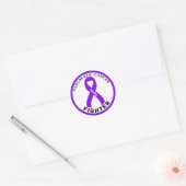 Pancreaskankerbestrijder Wit lint Ronde Sticker (Envelop)