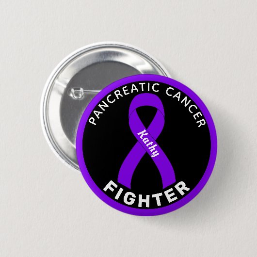 Pancreaskankerbestrijder Zwarte Button (Voorkant /achterkant)