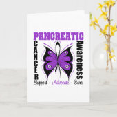 Pancreaskankerbewuster Butterfly Kaart (Gele Bloem)