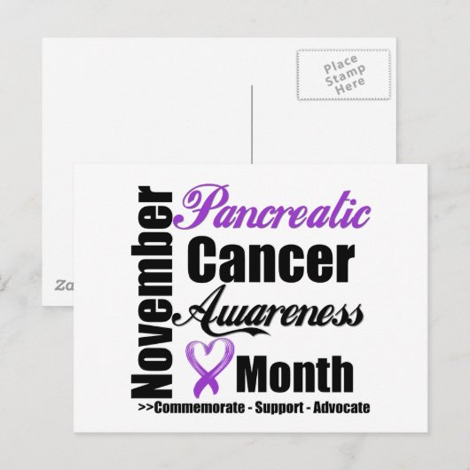Pancreaskankerbewustmakingsmaand - gedenken briefkaart (Voorkant / Achterkant)